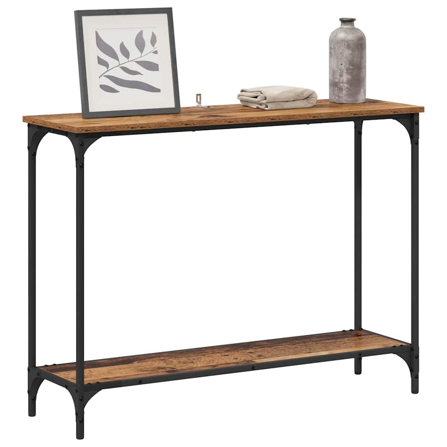 Wandtafel met plank Oud hout 101 x 30.5 x 75 cm Bewerkt hout