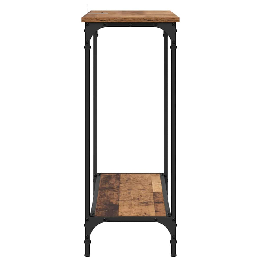 Wandtafel met plank Oud hout 101 x 30.5 x 75 cm Bewerkt hout