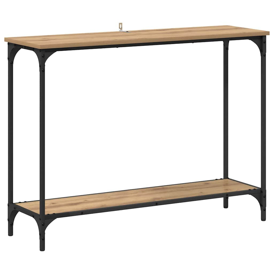 Wandtafel met plank artisanaal eikenkleurig 101 x 30.5 x 75 cm
