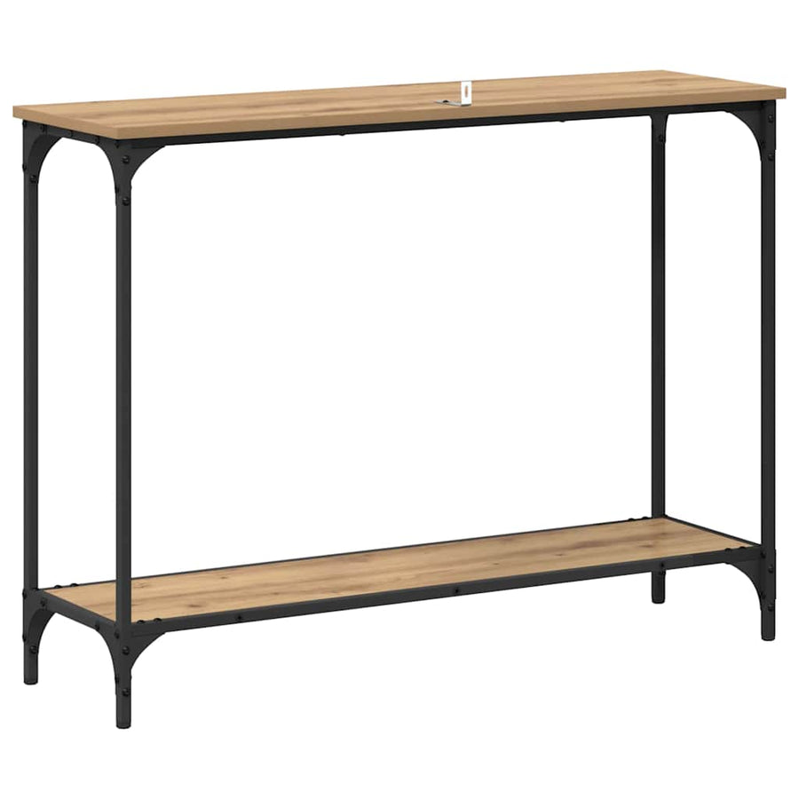 Wandtafel met plank artisanaal eikenkleurig 101 x 30.5 x 75 cm