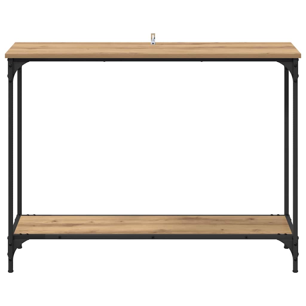 Wandtafel met plank artisanaal eikenkleurig 101 x 30.5 x 75 cm