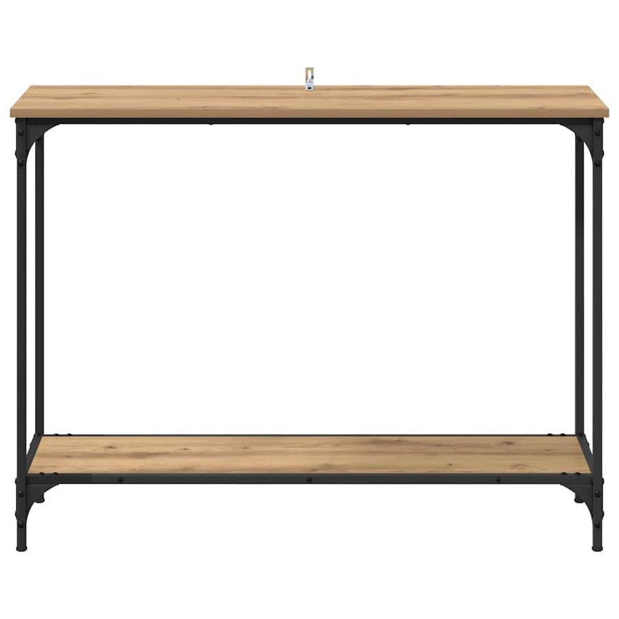 Wandtafel met plank artisanaal eikenkleurig 101 x 30.5 x 75 cm