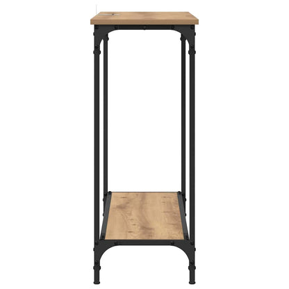 Wandtafel met plank artisanaal eikenkleurig 101 x 30.5 x 75 cm