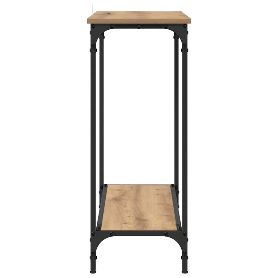 Wandtafel met plank artisanaal eikenkleurig 101 x 30.5 x 75 cm