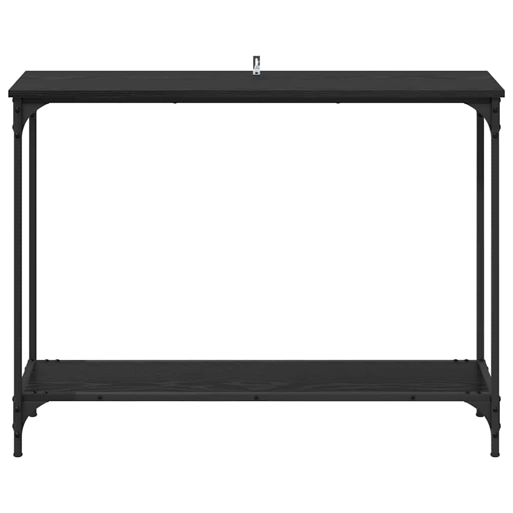 Wandtafel met plank Zwart eiken 101 x 30.5 x 75 cm Bewerkt hout