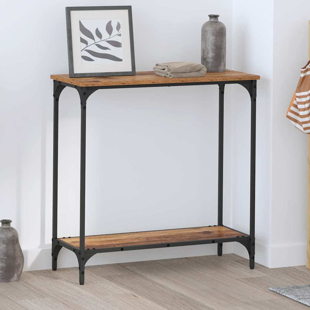 Wandtafel met plank Oud hout 75 x 30.5 x 75 cm Bewerkt hout
