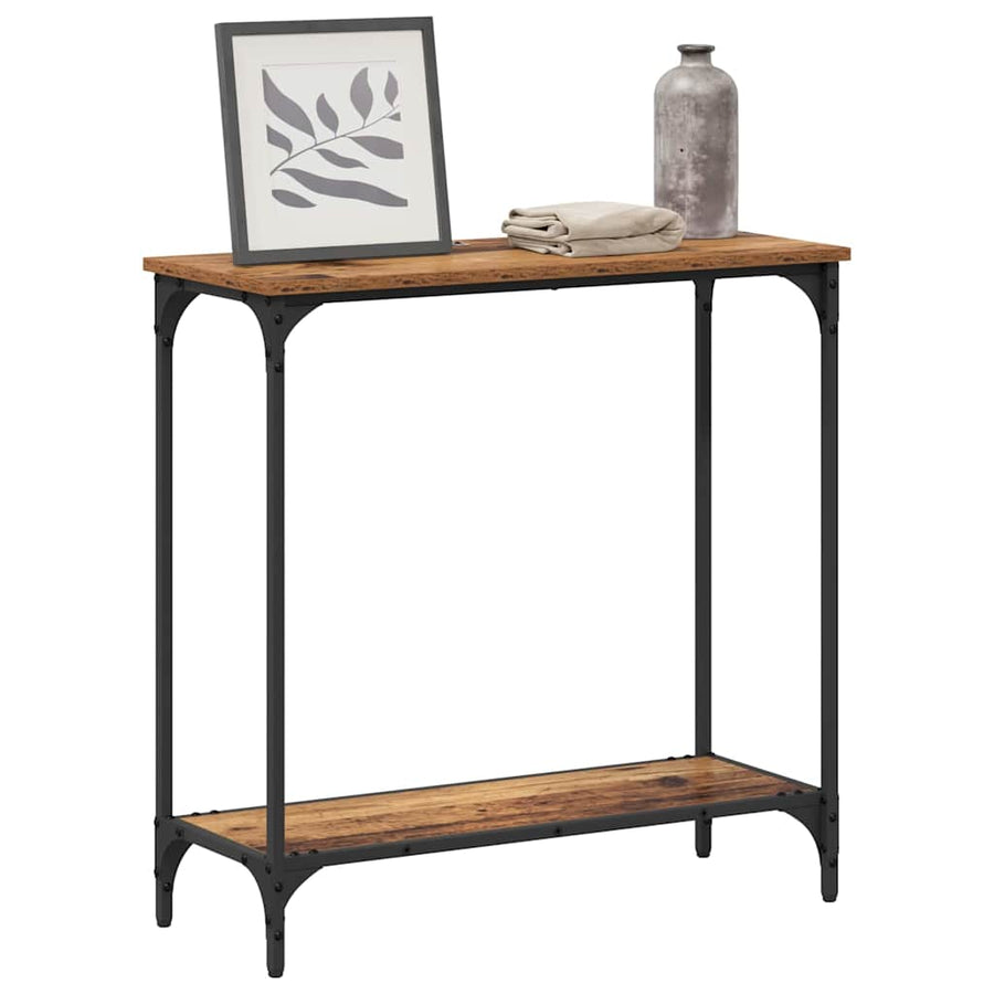 Wandtafel met plank Oud hout 75 x 30.5 x 75 cm Bewerkt hout
