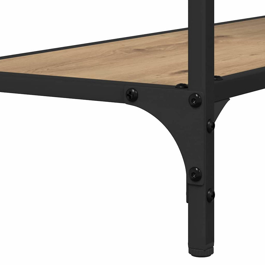 Wandtafel met plank artisanaal eikenkleurig 75 x 30.5 x 75 cm