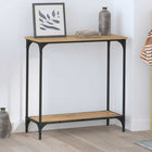 Console table with shelf artisanal oak look 75 x 30.5 x 75 cm