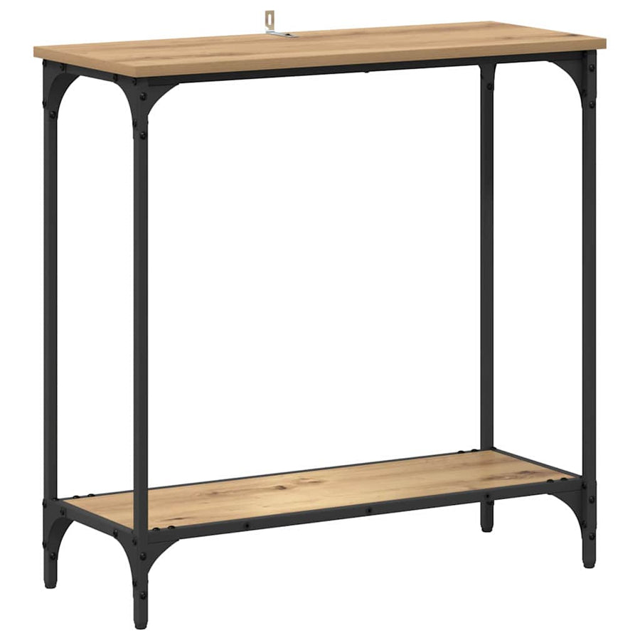 Wandtafel met plank artisanaal eikenkleurig 75 x 30.5 x 75 cm