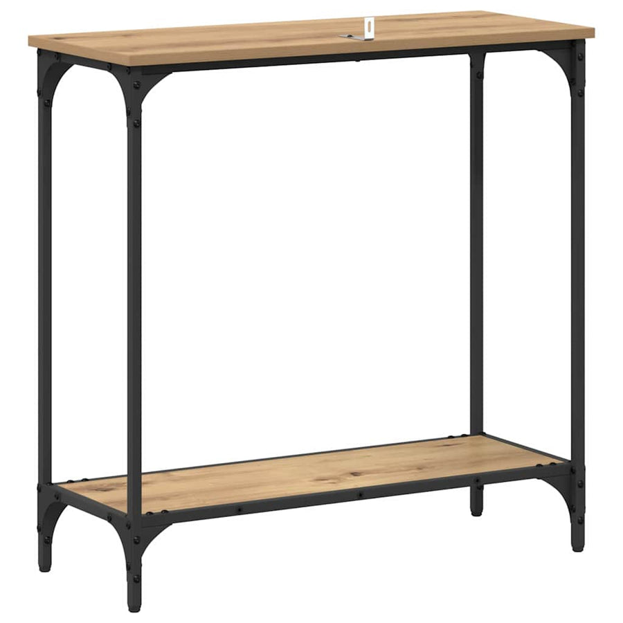 Wandtafel met plank artisanaal eikenkleurig 75 x 30.5 x 75 cm