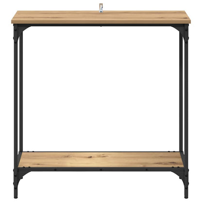 Wandtafel met plank artisanaal eikenkleurig 75 x 30.5 x 75 cm