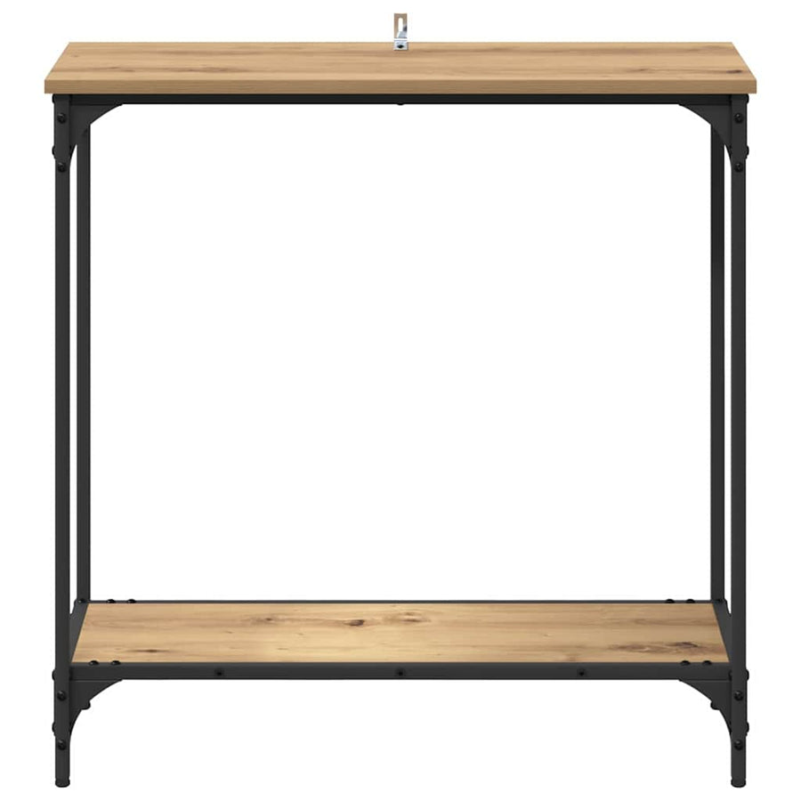 Wandtafel met plank artisanaal eikenkleurig 75 x 30.5 x 75 cm