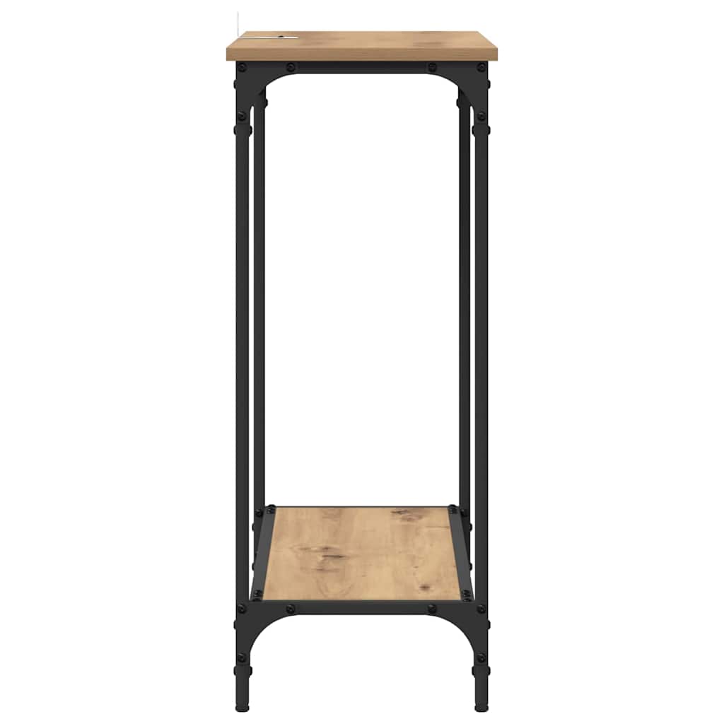 Wandtafel met plank artisanaal eikenkleurig 75 x 30.5 x 75 cm