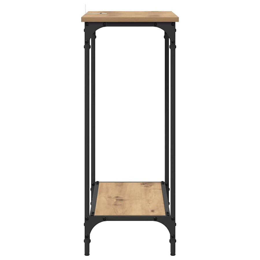 Wandtafel met plank artisanaal eikenkleurig 75 x 30.5 x 75 cm