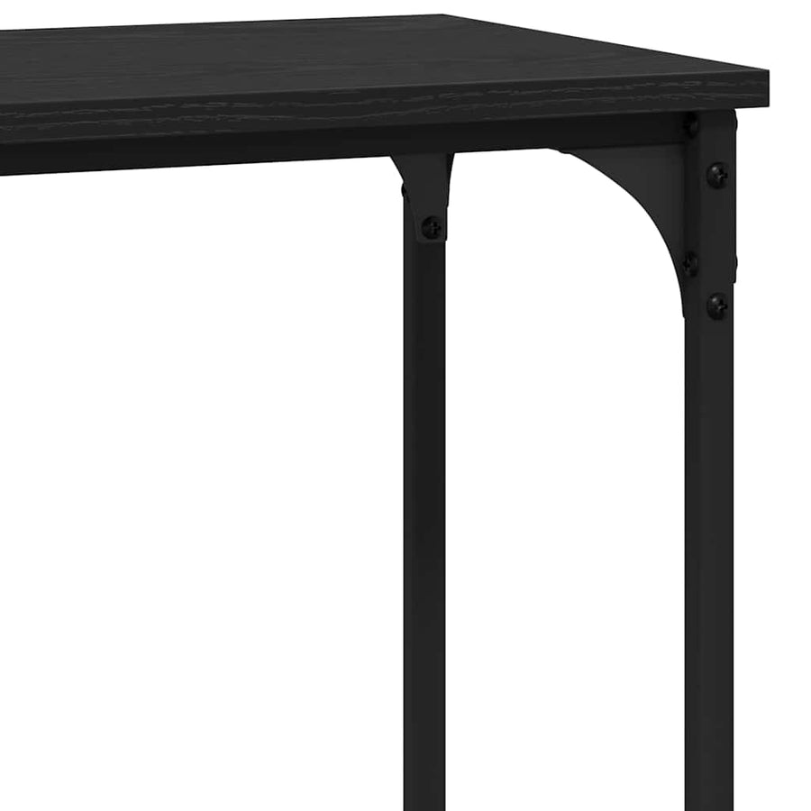 Wandtafel met plank Zwart eiken 75 x 30.5 x 75 cm Bewerkt hout