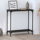 Console table with shelf Black oak 75 x 30.5 x 75 cm Engineered wood