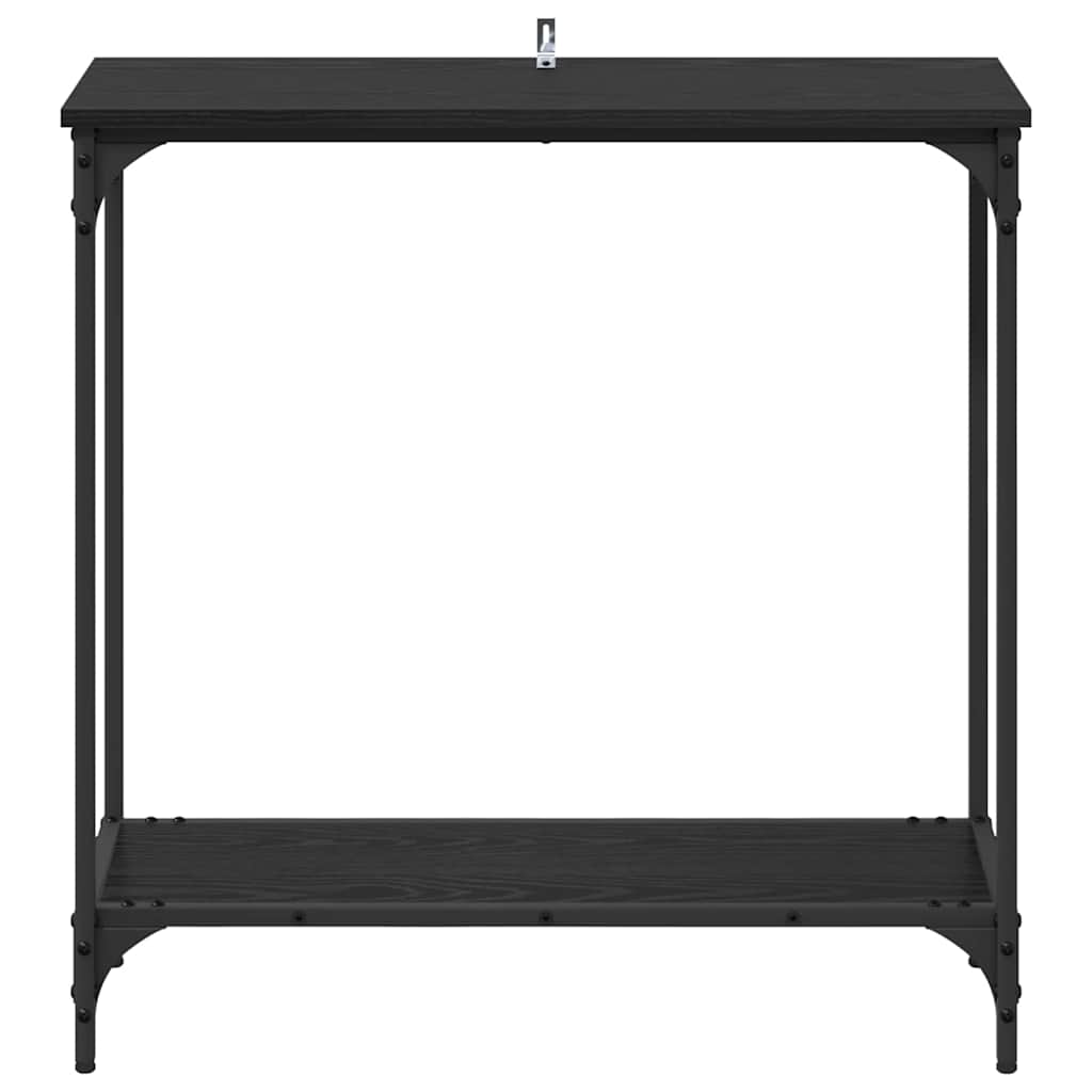 Wandtafel met plank Zwart eiken 75 x 30.5 x 75 cm Bewerkt hout