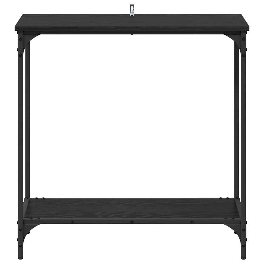 Wandtafel met plank Zwart eiken 75 x 30.5 x 75 cm Bewerkt hout
