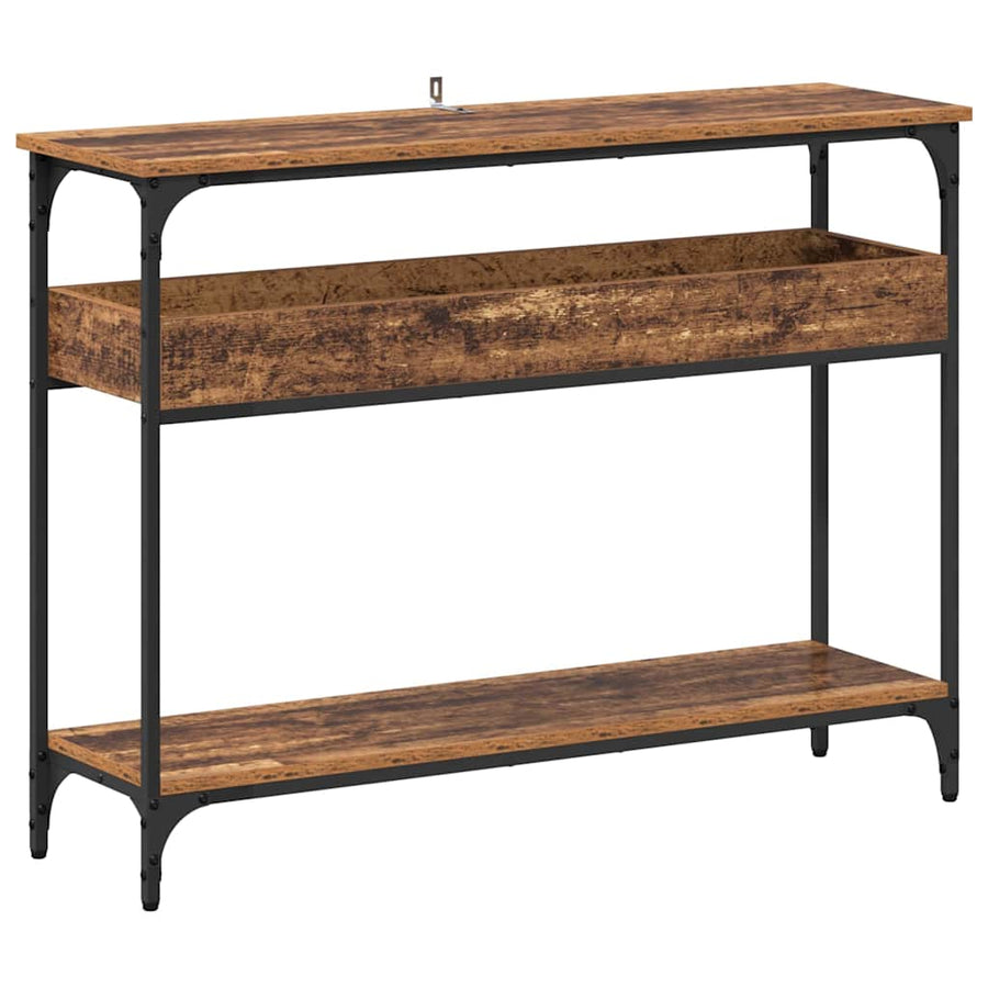 Wandtafel met plank Oud hout 100 x 29 x 75 cm Bewerkt hout