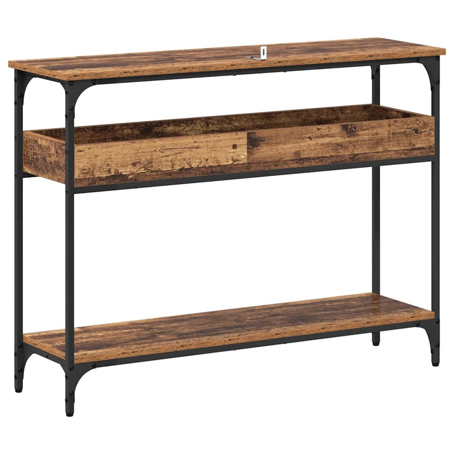 Wandtafel met plank Oud hout 100 x 29 x 75 cm Bewerkt hout