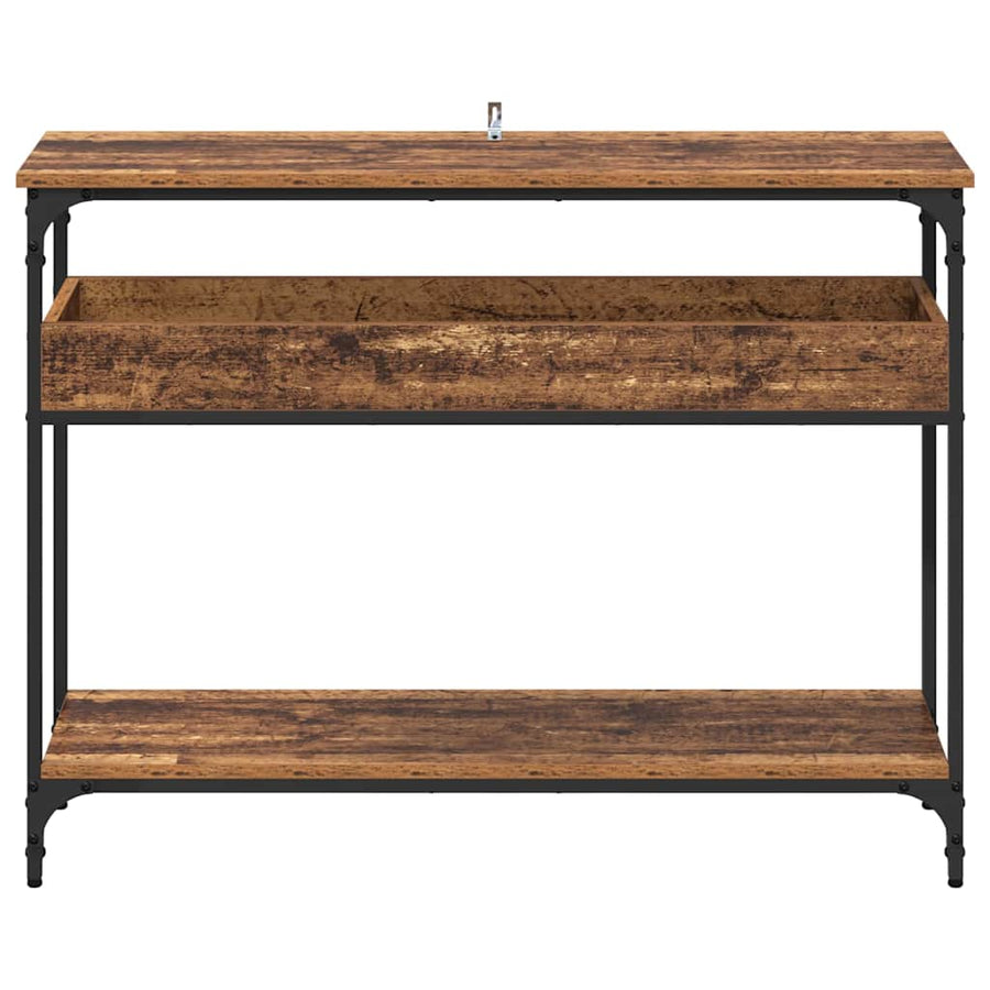 Wandtafel met plank Oud hout 100 x 29 x 75 cm Bewerkt hout