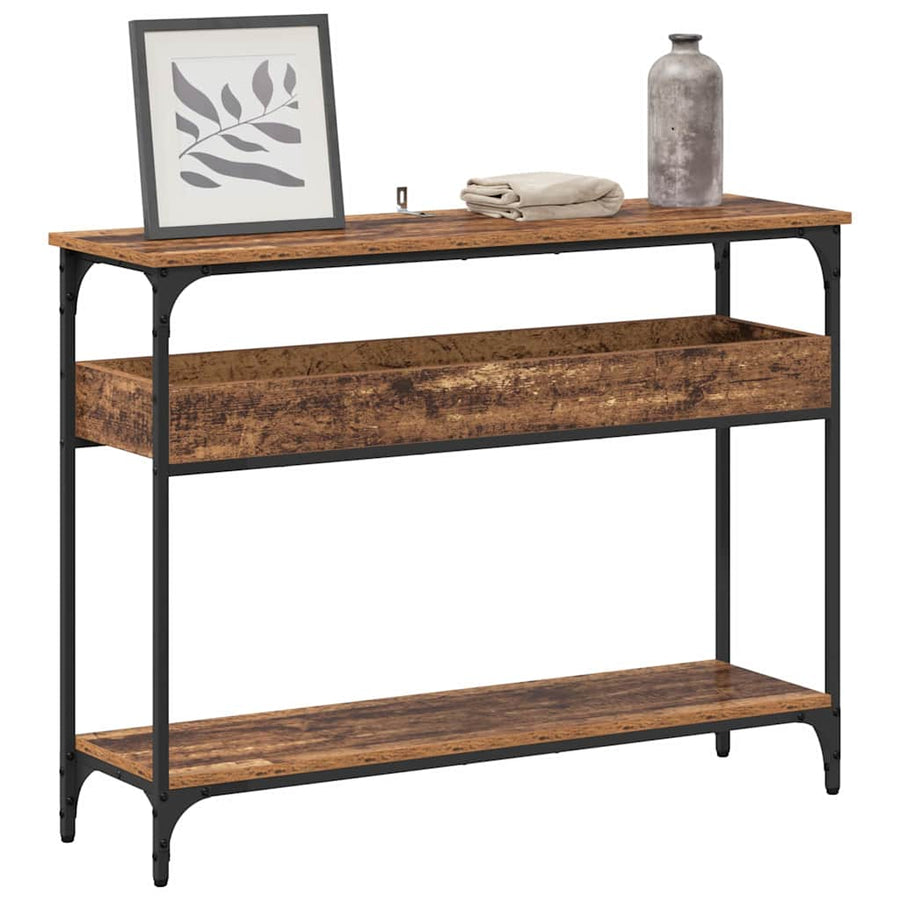 Wandtafel met plank Oud hout 100 x 29 x 75 cm Bewerkt hout