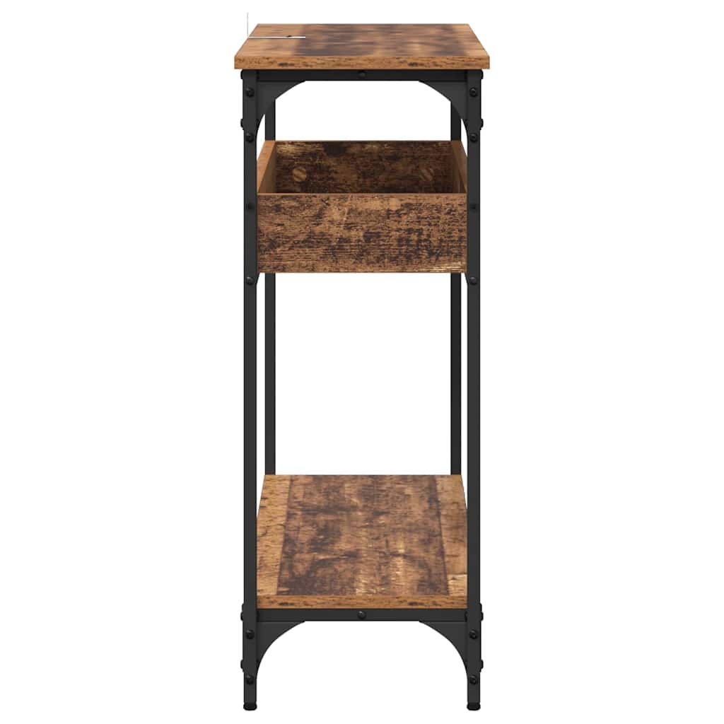 Wandtafel met plank Oud hout 100 x 29 x 75 cm Bewerkt hout