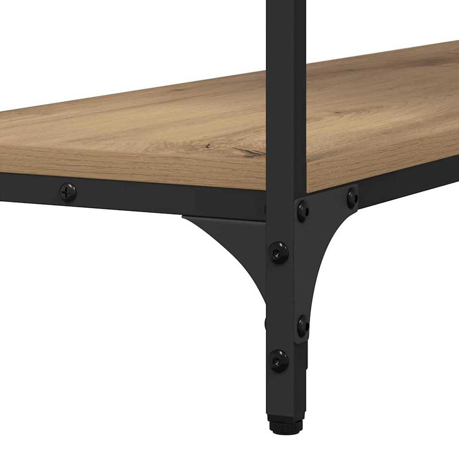Wandtafel artisanaal eikenkleurig 100 x 29 x 75 cm Bewerkt hout