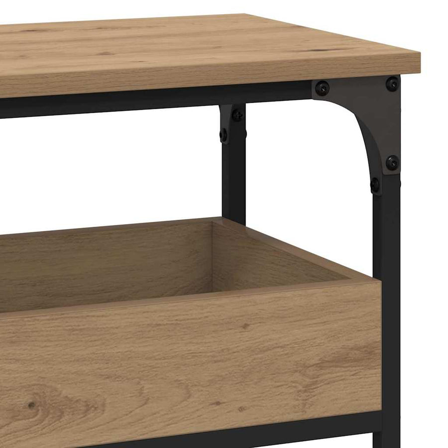 Wandtafel artisanaal eikenkleurig 100 x 29 x 75 cm Bewerkt hout