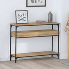 Wandtafel 100x29x75 cm bewerkt hout artisanaal eiken