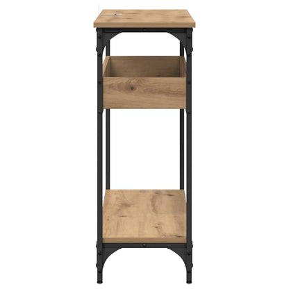 Wandtafel artisanaal eikenkleurig 100 x 29 x 75 cm Bewerkt hout
