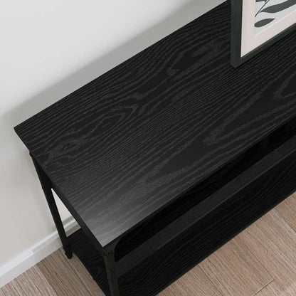 Wandtafel met plank Zwart eiken 100 x 29 x 75 cm Bewerkt hout