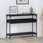Console Table with Shelf Black Oak 100 x 29 x 75 cm Engineered Wood