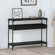 Wandtafel met plank 100x29x75 cm zwart eiken