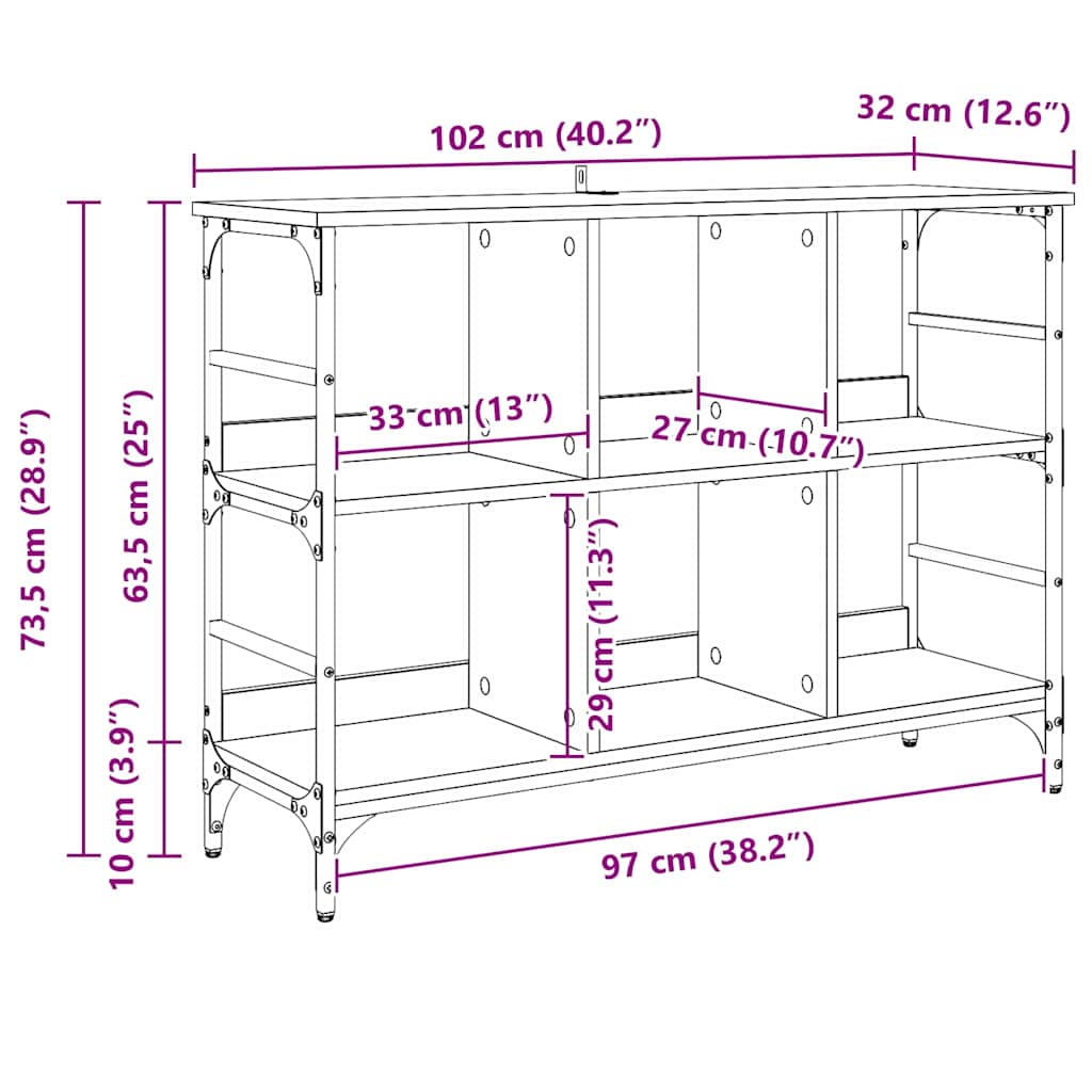 Dressoir met opslag Bruin 102 x 32 x 73.5 cm Bewerkt hout