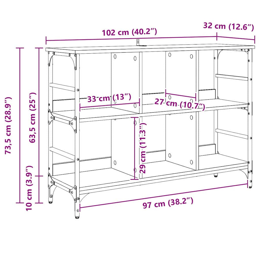 Dressoir Zwart Eiken 102 x 32 x 73,5 cm