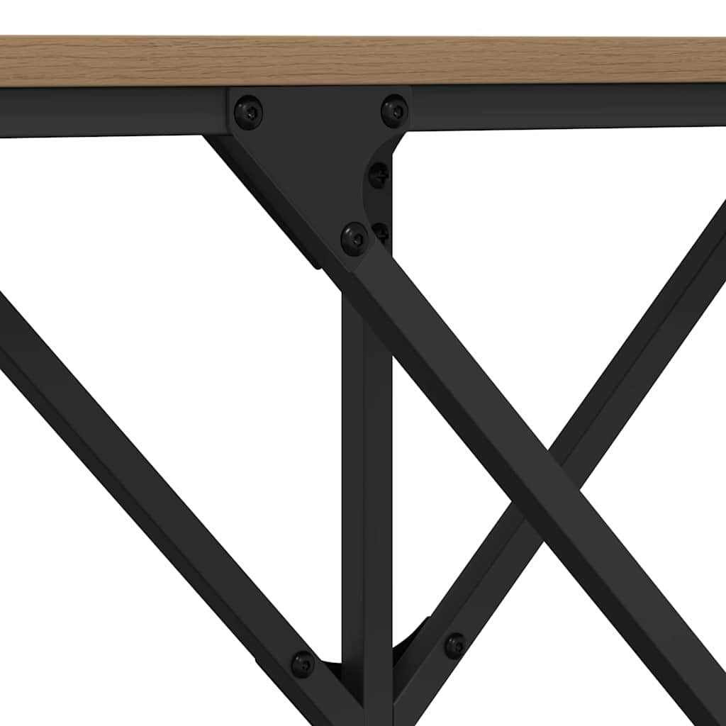 Wandtafel artisanaal eikenkleurig 140 x 29 x 75 cm Bewerkt hout