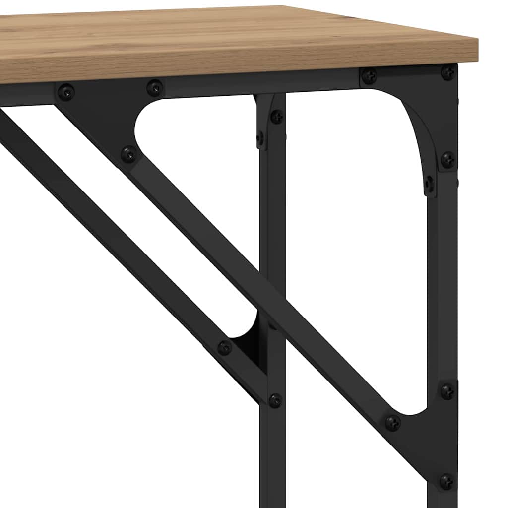 Wandtafel artisanaal eikenkleurig 140 x 29 x 75 cm Bewerkt hout