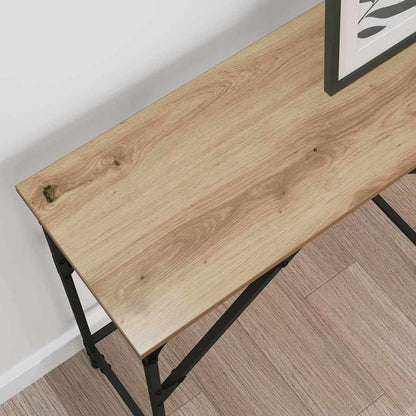 Wandtafel artisanaal eikenkleurig 140 x 29 x 75 cm Bewerkt hout