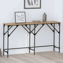 Wandtafel artisanaal eikenkleurig 140 x 29 x 75 cm Bewerkt hout