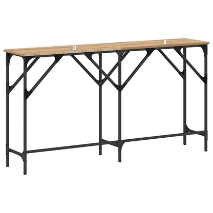 Wandtafel artisanaal eikenkleurig 140 x 29 x 75 cm Bewerkt hout