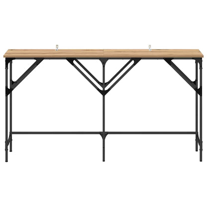 Wandtafel artisanaal eikenkleurig 140 x 29 x 75 cm Bewerkt hout