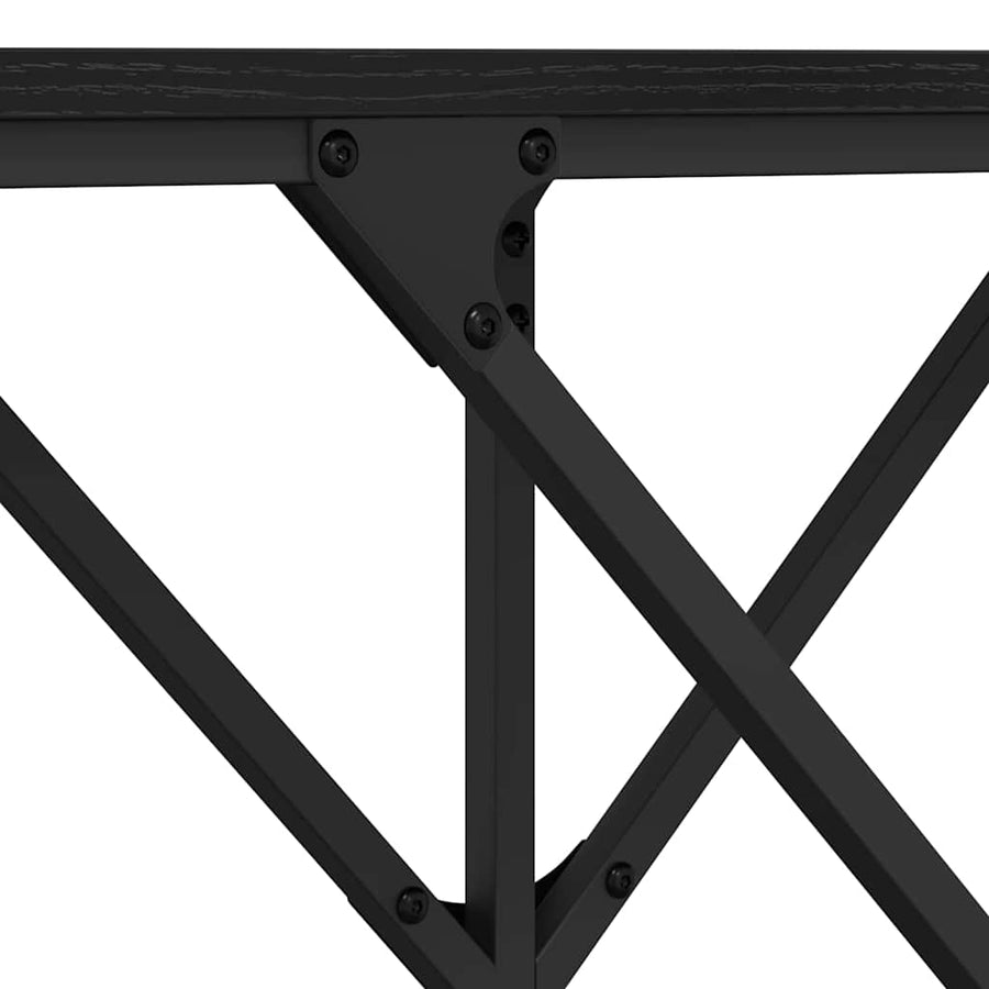 Wandtafel Zwart Eiken 140 x 29 x 75 cm Bewerkt hout