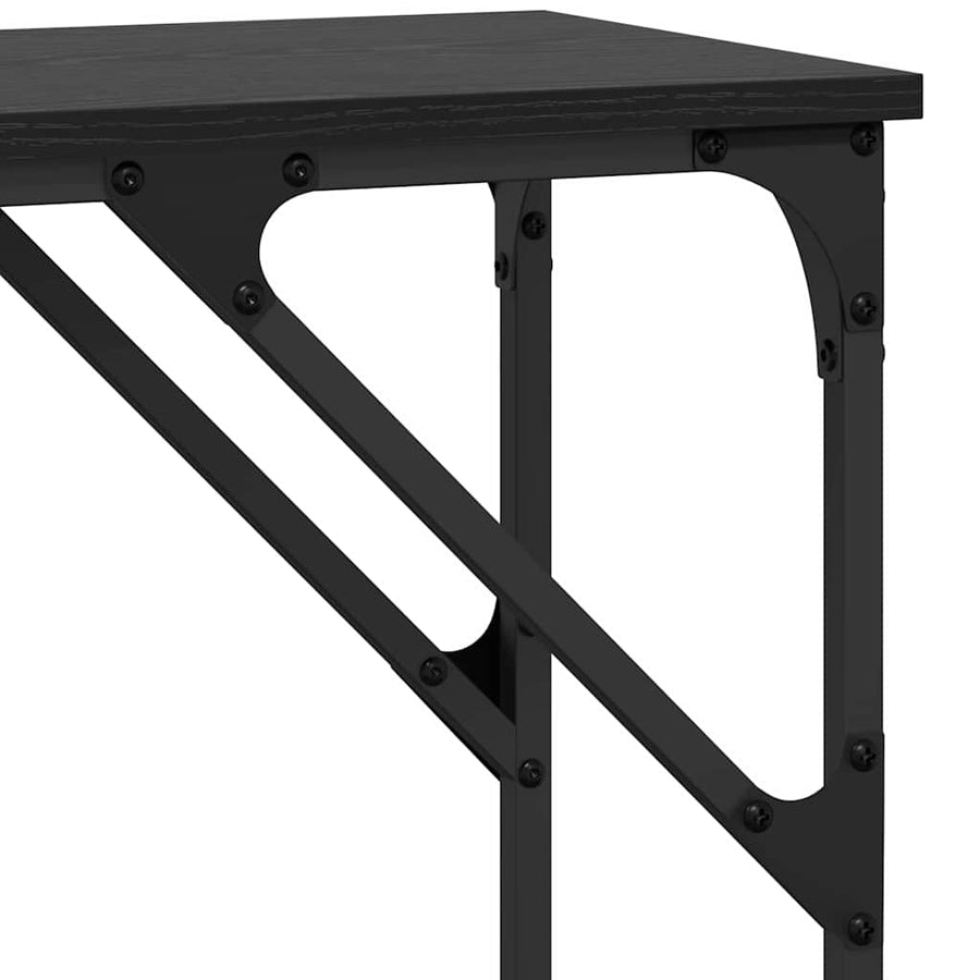 Wandtafel Zwart Eiken 140 x 29 x 75 cm Bewerkt hout