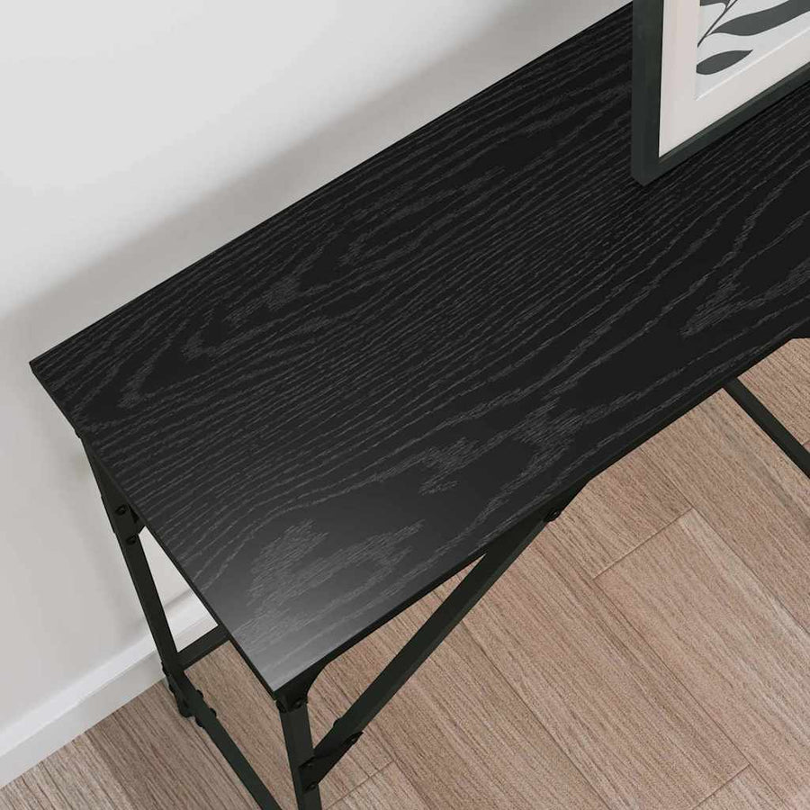 Wandtafel Zwart Eiken 140 x 29 x 75 cm Bewerkt hout