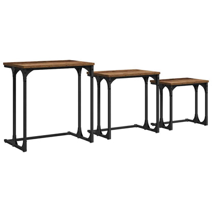 Nesting Koffietafel 3 pcs Oud hout Bewerkt hout
