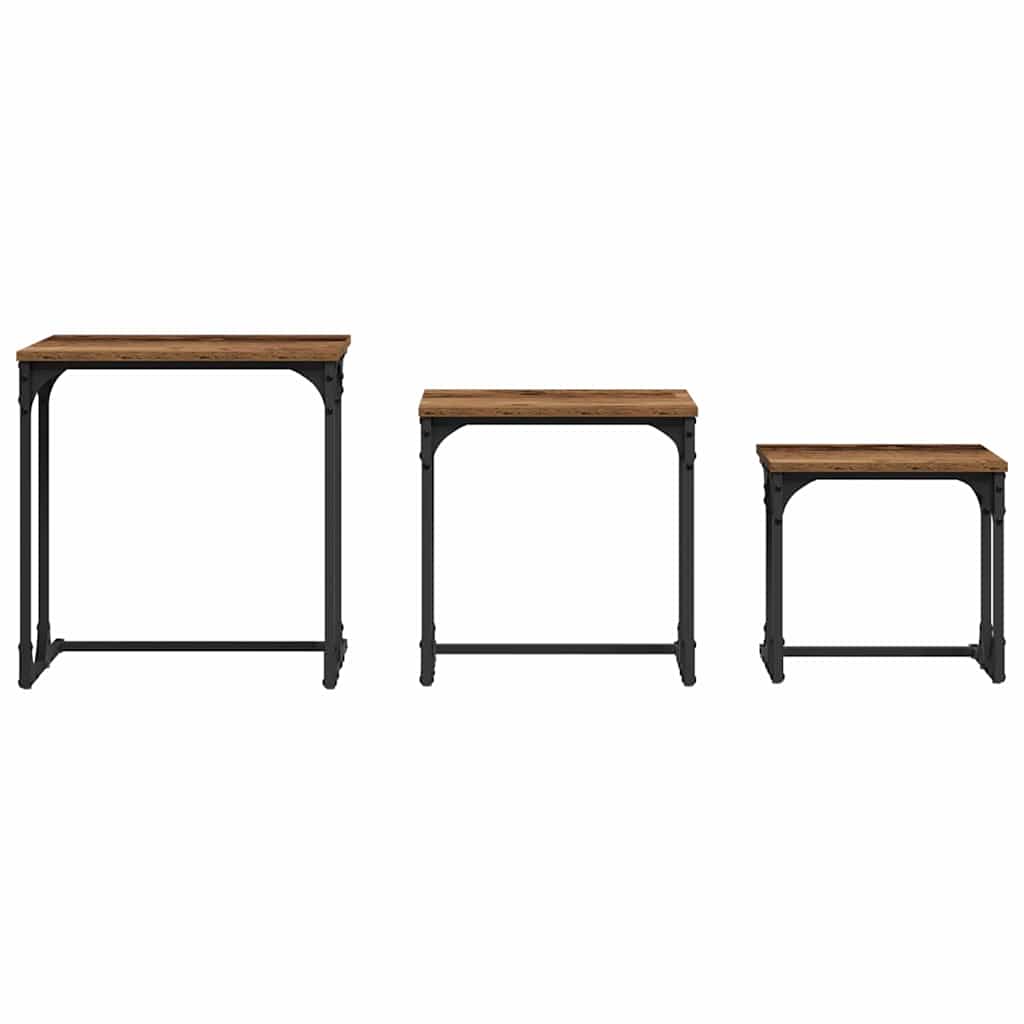 Nesting Koffietafel 3 pcs Oud hout Bewerkt hout