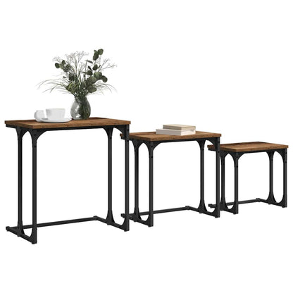 Nesting Koffietafel 3 pcs Oud hout Bewerkt hout