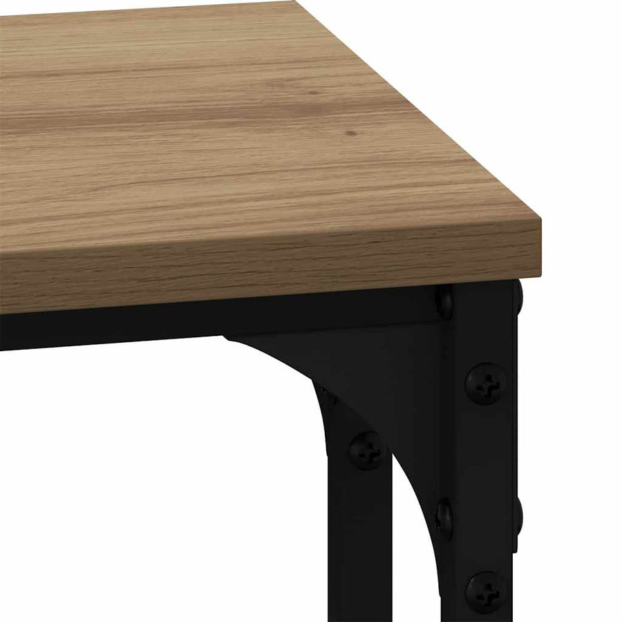 Nesting Koffietafel 3 pcs artisanaal eikenkleurig Bewerkt hout